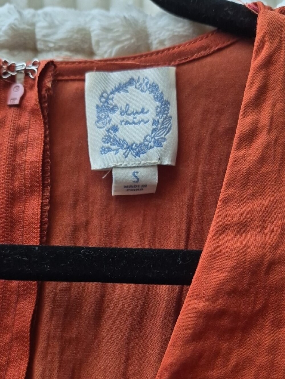 Blue Rain Rust High-Low Tie-Front Dress - Picture 4 of 4